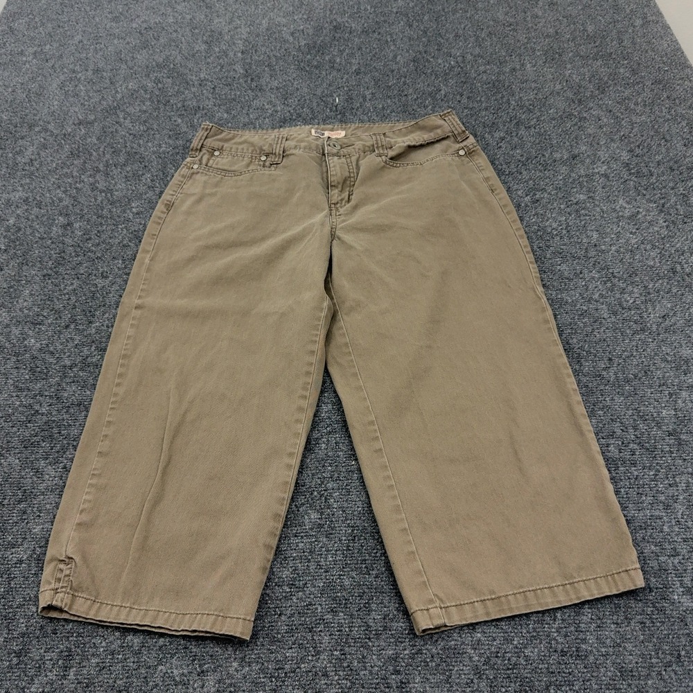 Faded Glory Capris Women 10 Brown Cotton Mid Rise Casual Y2K Style